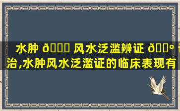 水肿 🐘 风水泛滥辨证 🐺 论治,水肿风水泛滥证的临床表现有